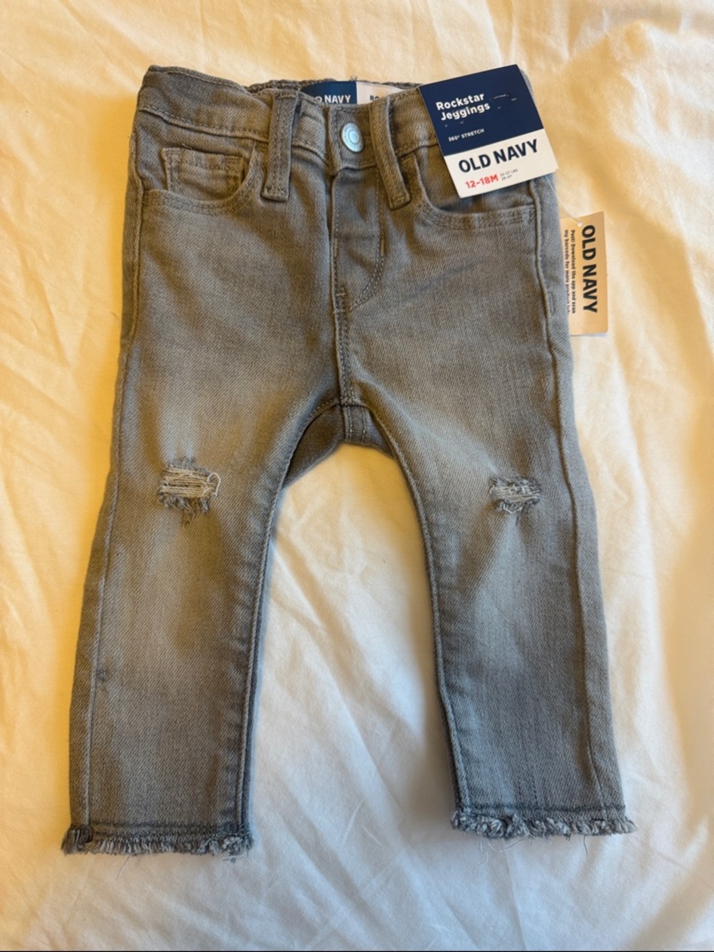 Old Navy Gray Rockstar Jeggings with Frayed Hem